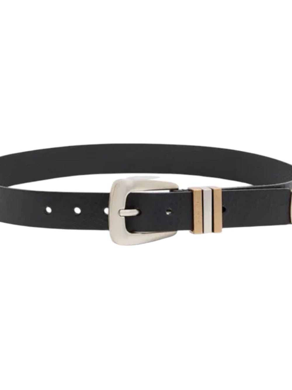 AllSaints Women's Small Black Lucie Triple Keeper Leather Belt